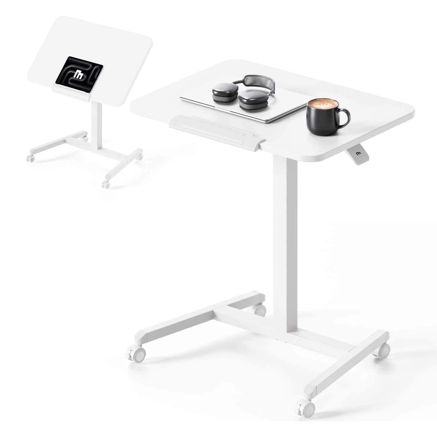 MAIDeSITe Fit Pro Over Bed Table with Wheels, Height Adjustable Desk
