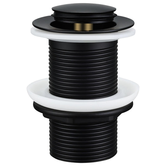 Peppermint Pop Up Sink Waste Unslotted, Black Click Clack Basin Waste Modern Bathroom Sink Plug Drain without Overflow for Bathroom Basins,