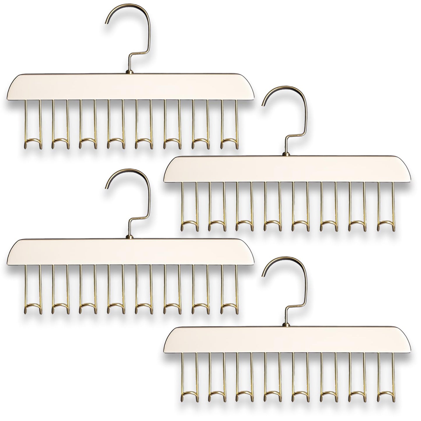 Wooden Belt Hanger 4 Pack, Non Slip Bra Hangers(White)