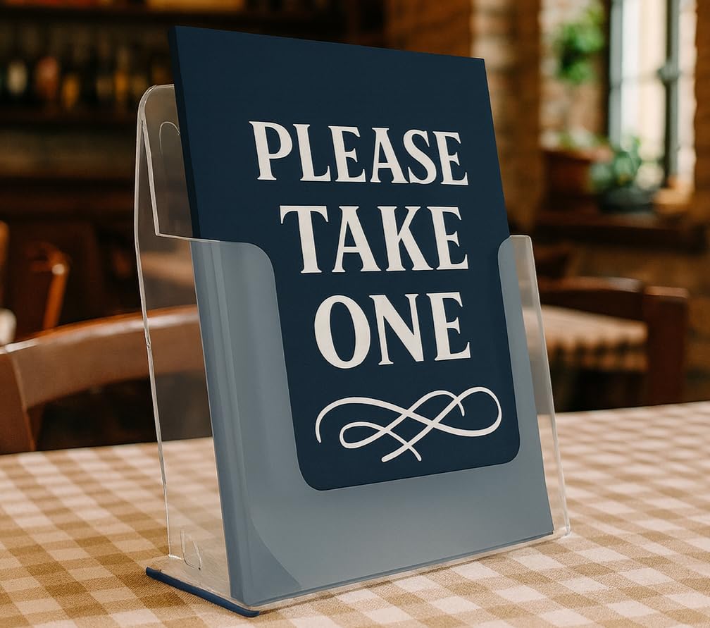 A5 Leaflet Holder Dispenser Free Standing Size (2 Pack) Clear Polypropylene Brochure Display Stand for Retail Office Reception Counter Desktop