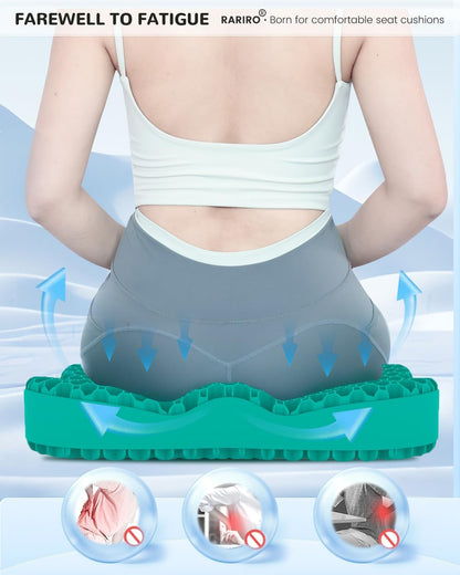 Double-Layer Honeycomb Gel Seat Cushion, Pressure Relief for Long Sitting