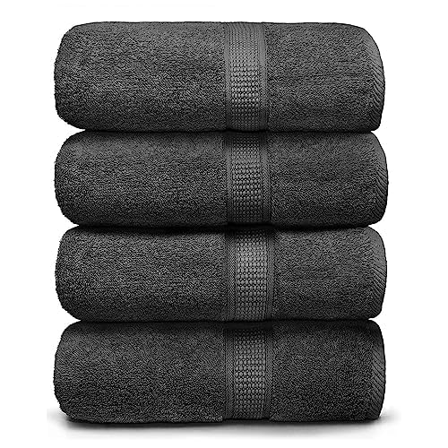 Ariv Towels 4-Piece Large Premium Cotton Bamboo Bath Towels Set for Sensitive Skin & Daily Use- Soft, Quick Drying & Highly Absorbent for Bathroom,