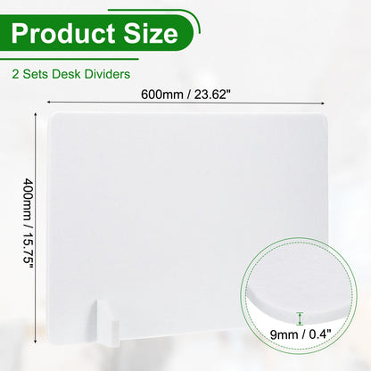 PATIKIL Desk Dividers 60x40cm, 2 Pack Desk Privacy Panel Freestanding Noise Reducing Partition Acoustic Panel with 4Pcs Support Feet for Testing