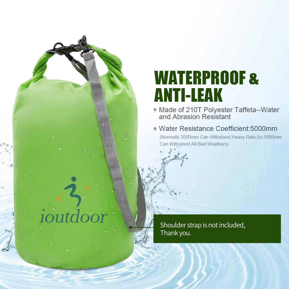 ioutdoor Dry Bag Set 2L + 5L + 10L + 20L+ 40L+ 70L Waterproof Small Lightweight Dry Bags for Paddle Board Kayaking Swimming Fishing Camping Hiking