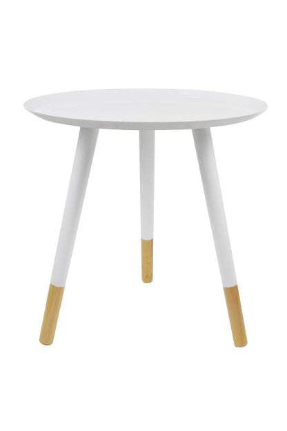 Aspect Martini Metal Tray Round Side/End/Lamp Table, 45 dia x 46cm H, White