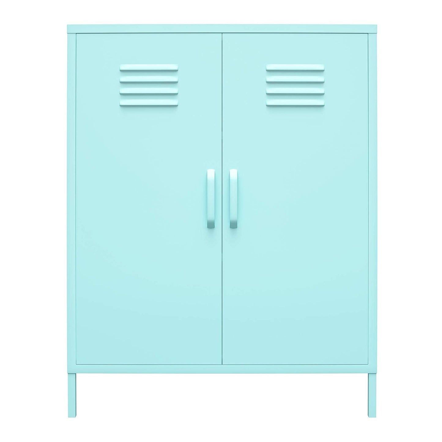 DHP Furniture Cache 2 Door Metal Locker Storage Cabinet Mint