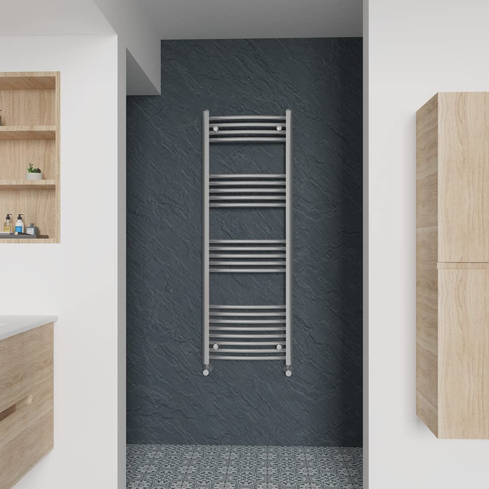 Warmehaus Curved Heated Towel Rail Chrome Radiator 1400x500mm