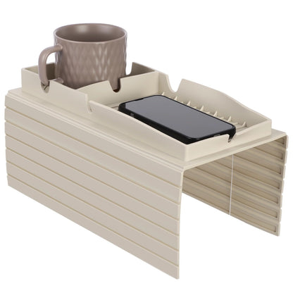 Calolin Sofa Cup Holder Tray, Silicone Couch Caddy, Armchair Caddy with Phone Tablet Stand & Charging Port