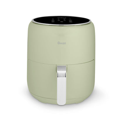 Swan SD10513GRN Retro Digital Air Fryer with Swan Cyclone Technology, 8 Pre-Set Cooking Options, Adjustable Temperature, 4.5L 1500W, Green