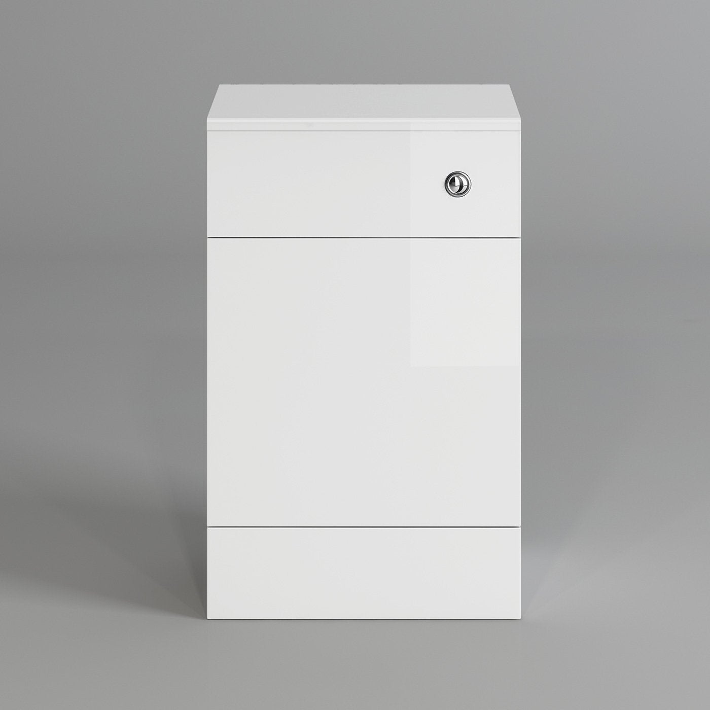 500mm Gloss Grey White Harper Back to Wall Toilet Cupboard Unit (White)