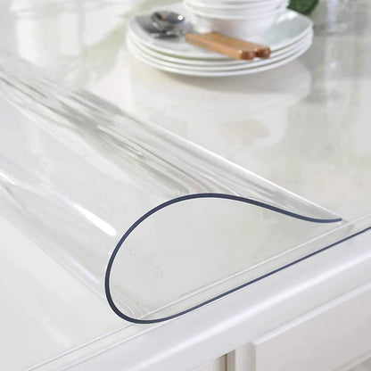 Nisorpa Clear Table Cover Protector,100 x 200cm Transparent PVC Table Cover Waterproof,2mm Easy to Cut Table Protectors for Dining Room Tables