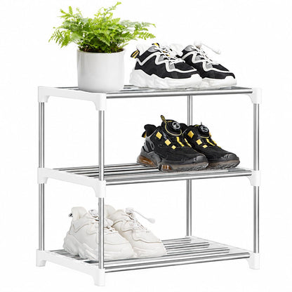 OLYREO Small Shoe Rack 3 Tier for Hallway, Entryway, Closet