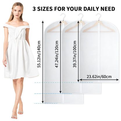 Ogetok 10 PCS Long Garment Covers Translucent Clothes Full Zipper Bags with Zip for Men Women