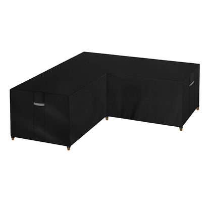 Dokon V-Shape Garden Furniture Covers Waterproof Heavy Duty 600D Oxford Fabric Windproof Anti-UV Outdoor Rattan Corner Sofa Cover with Air Vent, Patio