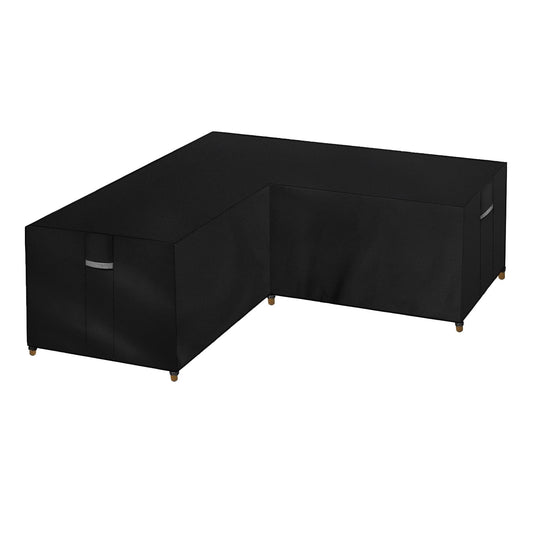 Dokon V-Shape Garden Furniture Covers Waterproof Heavy Duty 600D Oxford Fabric Windproof Anti-UV Outdoor Rattan Corner Sofa Cover with Air Vent, Patio