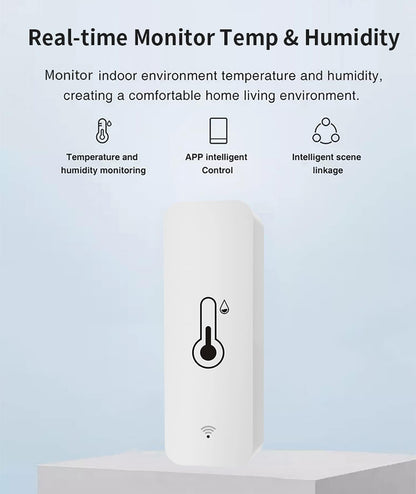 WiFi Humidity Temperature Monitor: Smart Hygrometer Thermometer for Remote Monitor and Alert, High Precision Indoor Thermometer with TUYA App, No Hub