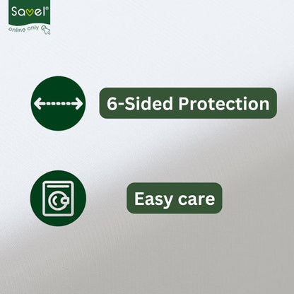 Savel - Mattress Encasement 120x190/200 cm Small Double | Waterproof and Breathable Mattress Protector | Deep 30cm Fitted Skirt - White