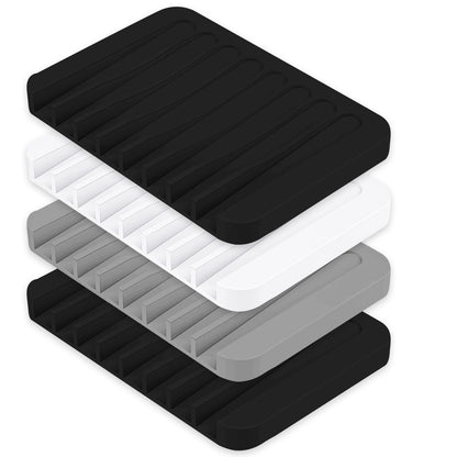 Silicone Soap Dish 4 Pack Soap Holder Smell Dish with Drainage