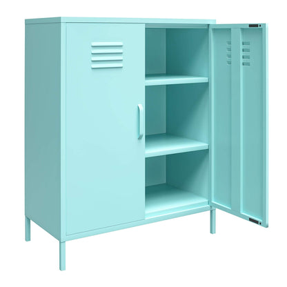 DHP Furniture Cache 2 Door Metal Locker Storage Cabinet Mint