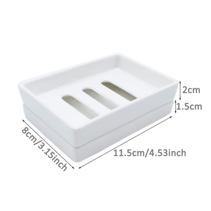Lofekea Ceramic Soap Dish, Showe Bar Soap Holder, Soap Dishes for Bathroom