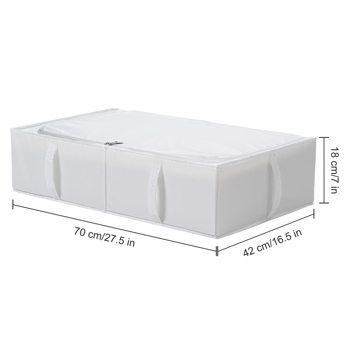 TYEERS Under Bed Storage Box with Lid, Durable Fabric, Washable, Collapsible, Under Bed Storage for Clothes, Blankets, Sheets, Shoes, 70x42x18 cm