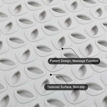 WELTRXE Non Slip Bathtub Shower Mat, Soft TPE Anti-Slip Bathroom Mat, Odorless, Strong Suction Cups, Good Drainage Hole, Machine Washable