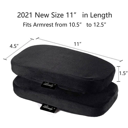 Aloudy Arm Rest Pillow, 2021 New Size 11” Office Chair Armrest Cover Pads, Comfy Desk Chair Cushions for Elbows and Forearms(Large, Set of 2)