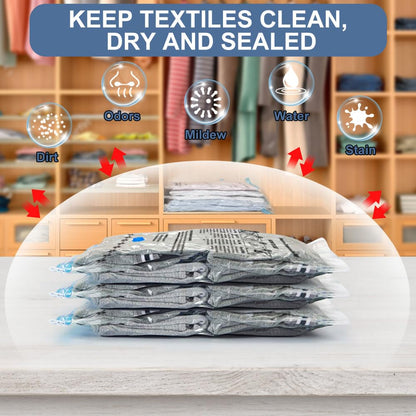 BoxLegend Vacuum Storage Bags 15 Pack Space Saving Bags Thicker Type 80mm 1XXL + 2XL+ 5L + 5M + 2S Double Zip Seal & Leak Valve Reusable for Clothes