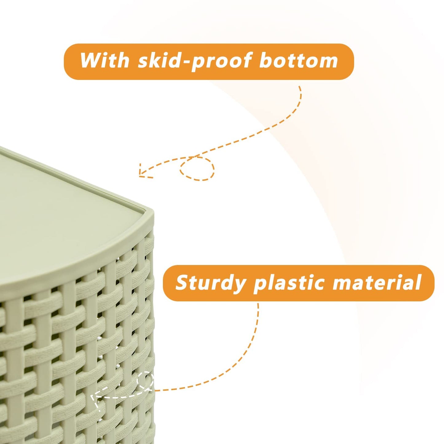 Fai Top 4 Grid Plastic Storage Basket Green