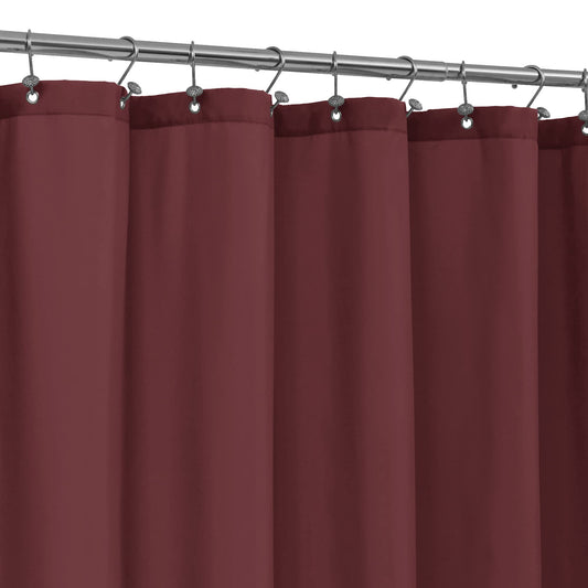 ALYVIA SPRING Burgundy Red Fabric Shower Curtain Liner Waterproof - Soft Hotel Quality Cloth Shower Liner with 3 Magnets, Light-Weight & Machine