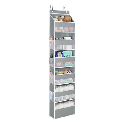 Univivi Over The Door Organiser, 6-Shelf Back of Door Storage, Grey