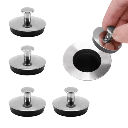 4 Pack Rubber Sink Plug Drain Stopper Fit 35mm, Bathroom Sink Plug with Alloy Handle, Bath Plug Rubber Sink Plug for Kitchen, Bathroom, Bathtub, Sink