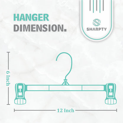 Sharpty Pant & Skirt Hangers - Closet Hangers for Shorts, Shirts, Jeans, Dresses, Slacks, Coats, Clothes, Clothing, Garments & More - Durable