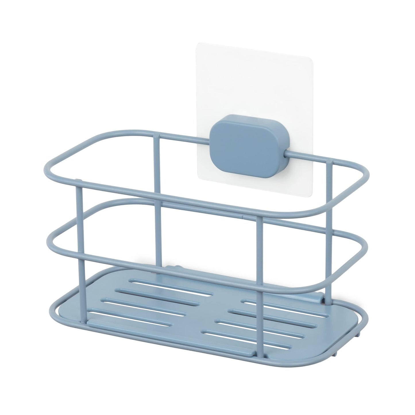 Compactor Grena Small Wall-Mounted Shelf, Self-Adhesive, 19X11X16(H) cm, Blue, Powder Coated Metal