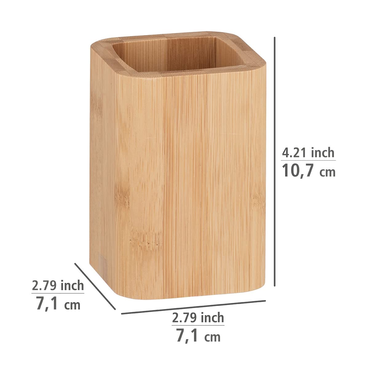 WENKO Bamboo Toothbrush Holder, Sustainable Bamboo Toothbrush Holder for Toothbrush, Tongue Cleaner and Toothpaste