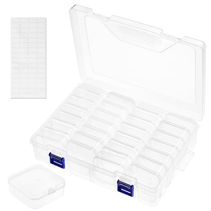 Craft Bead Organiser Storage Box, 28 Grids Plastic Bead Case Organiser