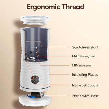 Milk Frother, Morpilot 4 in 1 Electric Milk Frothers, Hot & Cold Milk Foamer, 240ml, 400w, Strix Temperature Controls, Silent Operation, for Coffee,