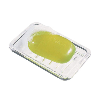 InterDesign Plastic Bar Dish for Bathroom Sink or Shower-Ridged Soap Saver Design-Rectangular, Clear, 3.5" x 5.25"