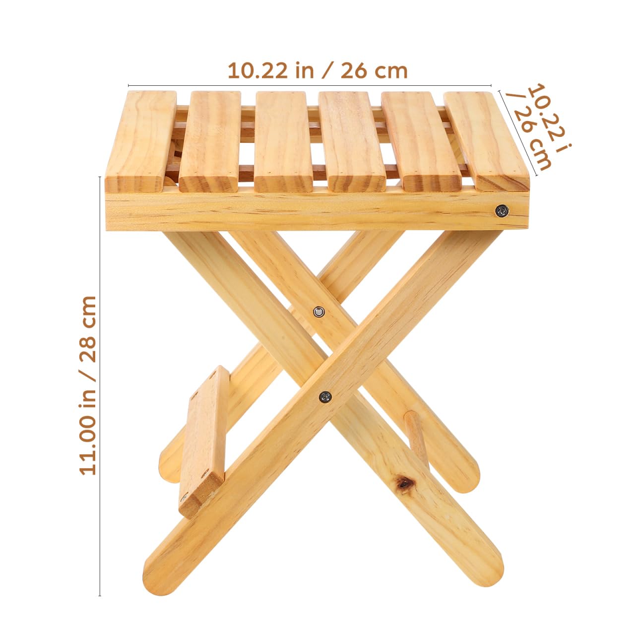 Cabilock Wooden Folding Side Table, Small Portable Outdoor Picnic Table, Compact Garden Plant Stand Rack Square Wood Flower Stool Home Decor