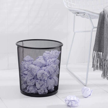 Tebery 4 Pack Mesh Waste Paper Bin, 12 Litres Metal Mesh Wastebasket, Mesh Trash Can Rubbish Bin, Waste Basket Garbage Can for Bathrooms, Kitchens