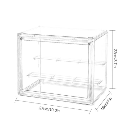 TSKDKIT Acrylic Display Case with Removable 2-Tier Shelves, Clear Display Box Dustproof Display Case with Openable Door for Figures, Models & Crafts