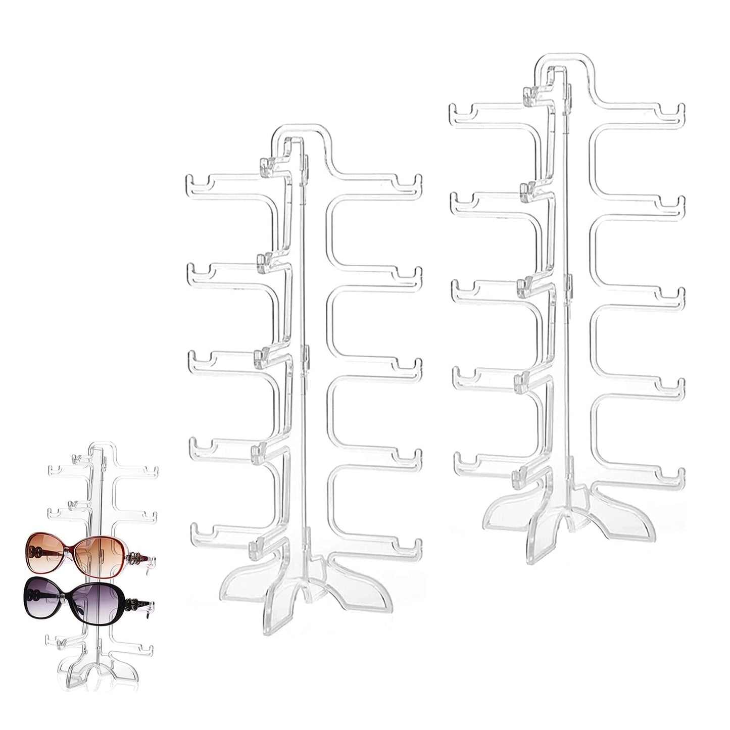 INNAL 2 Pieces Sunglass Display Acrylic Sunglasses Shelf