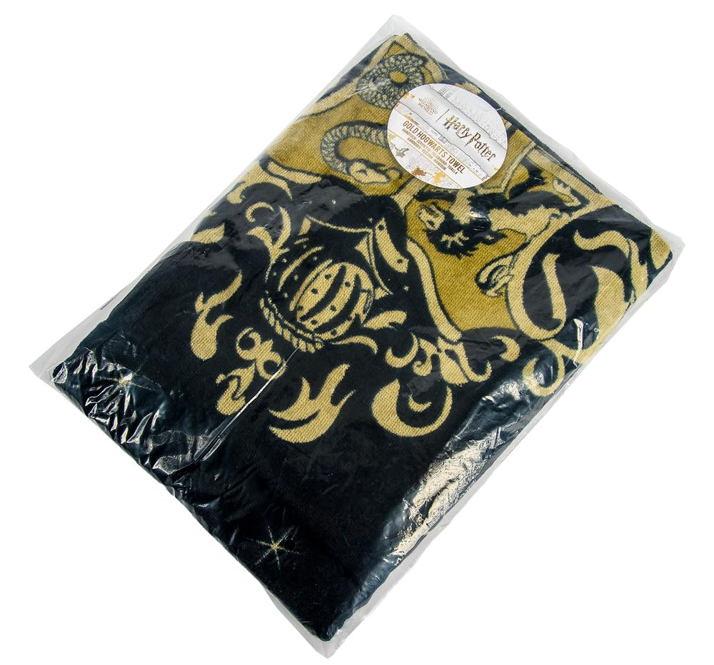 Harry Potter Hogwarts Crest Bath Towel – Large 75x150cm, 100% Cotton, Gift for Fans, Bathroom or Beach Use