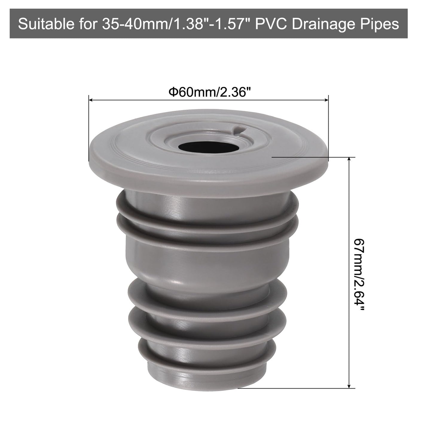 sourcing map Drain Pipe Seal Ring, Silicone Ring Washing Machine Sealing Plug, Anti-Odor Floor Drain Plug Sewer Pipe Seal Ring Sealing Cover for