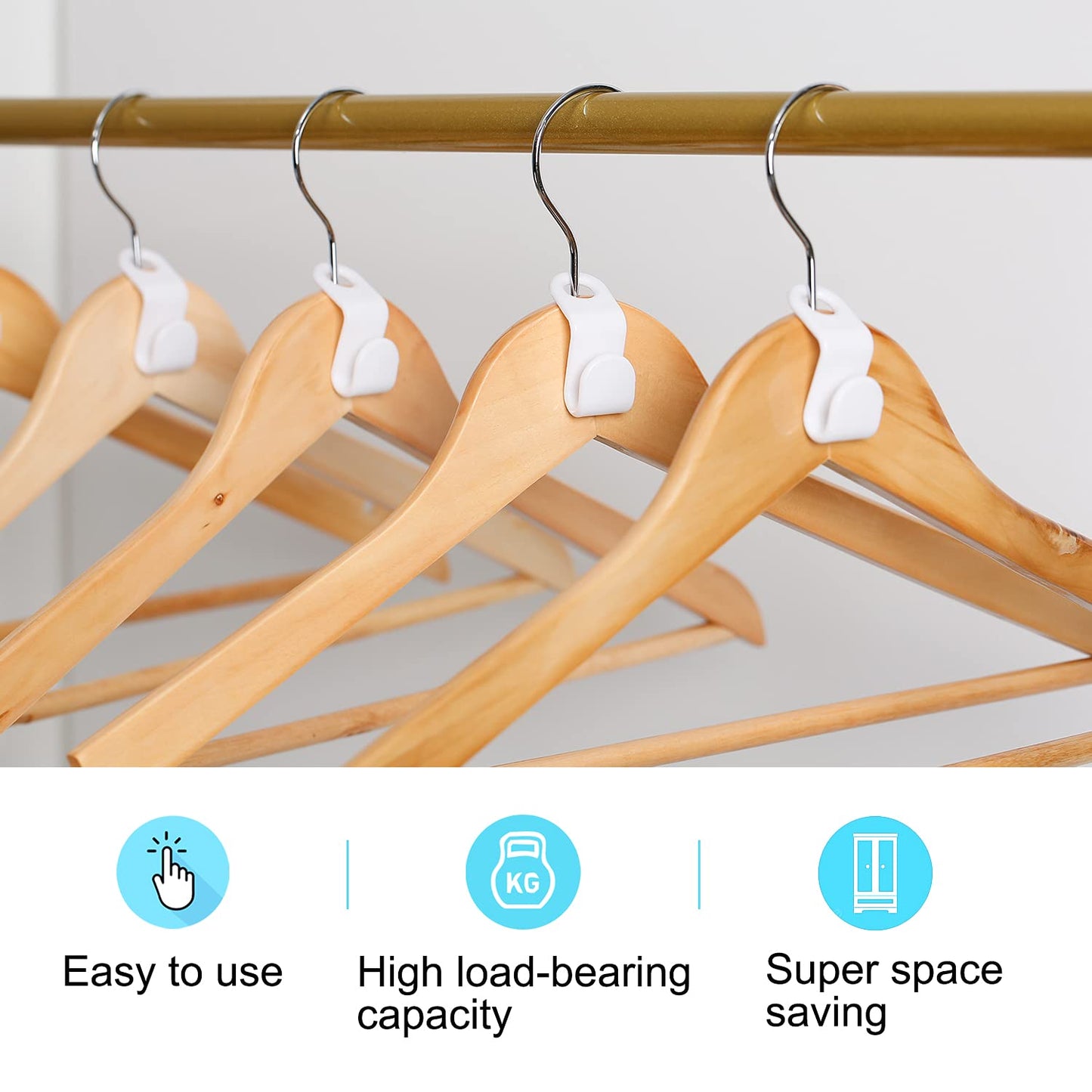 Bakecat 20Pcs Clothes Hanger Connector Hooks Super Space Saving for Closet