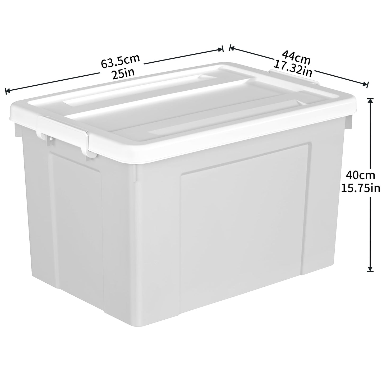 Cetomo 90L*4 Storage Boxes, Plastic Storage Box with Lids, Organizing Container with Secure Latching Buckles, Stackable, Nestable