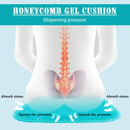 OctBird Gel Seat Cushion for Long Sitting,Honeycomb Gel Cushion Light Green for Sitting Pressure Sore,Seat Cushions for Elderly, Airplane Seat Cushion