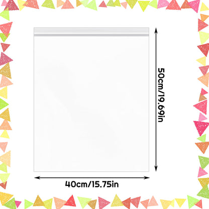 15PCS Large Ziplock Bags Clear Plastic Clothes Storage Bags, 40x50cm