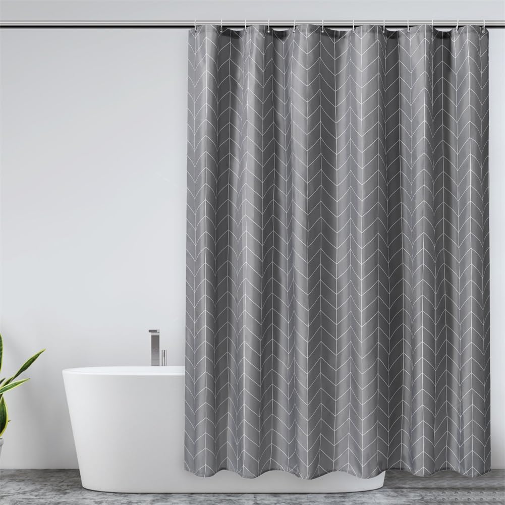 Lkw Ogechi 240x200 CM Polyester Shower Curtains Arrowhead, Grey Quick-Drying Bathroom Curtain, 200 CM Drop Waterproof Weighted Wet Room Shower
