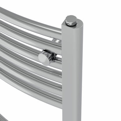 Warmehaus Modern Bathroom Heated Towel Rail 1800x400mm Curved Chrome